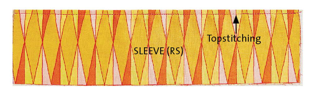 Turn the sleeves right side out and topstitch
