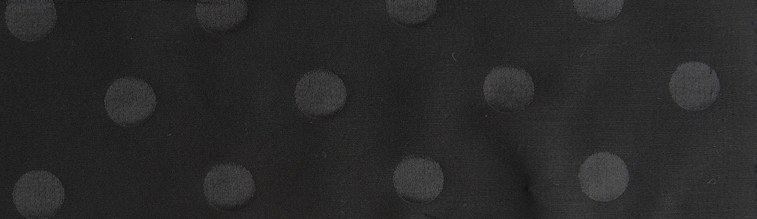 Black sateen with polka dots