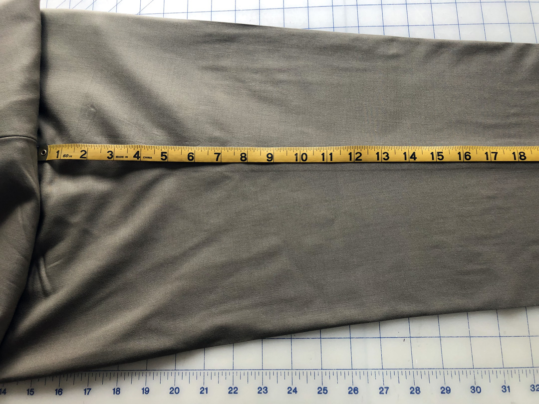 Lay tape measure along the inseam