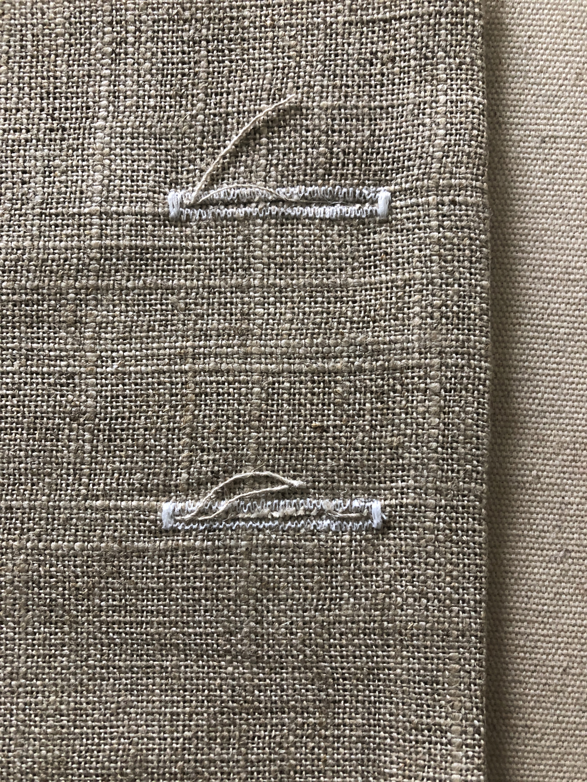 Buttonhole fixes: examples of hairy buttonholes