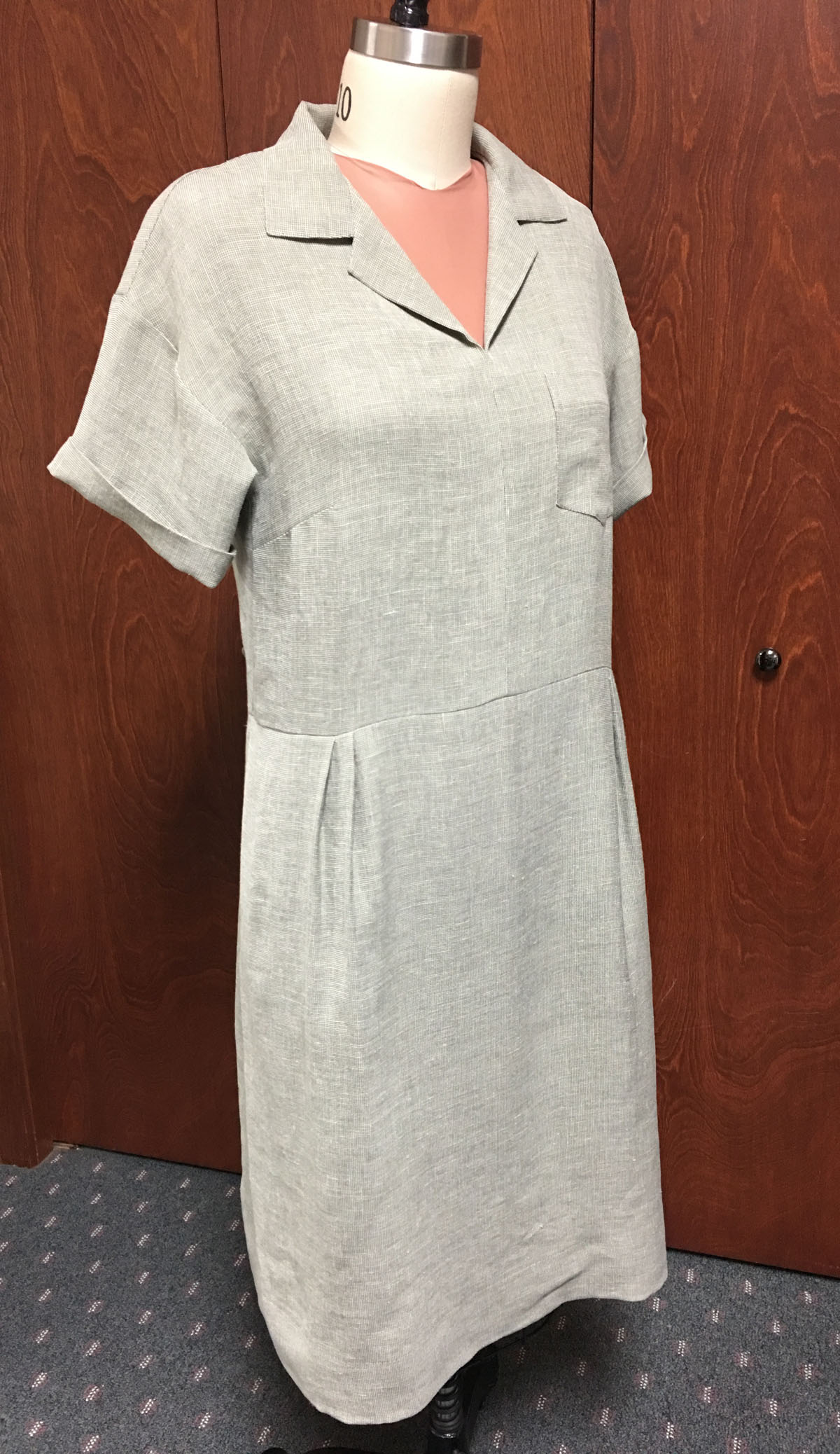 Sewing self-care: a favorite unworn linen dress, front, will be shortened into a top