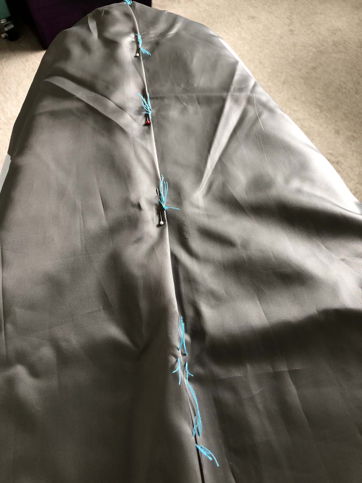 tailor's tacks on the back lining