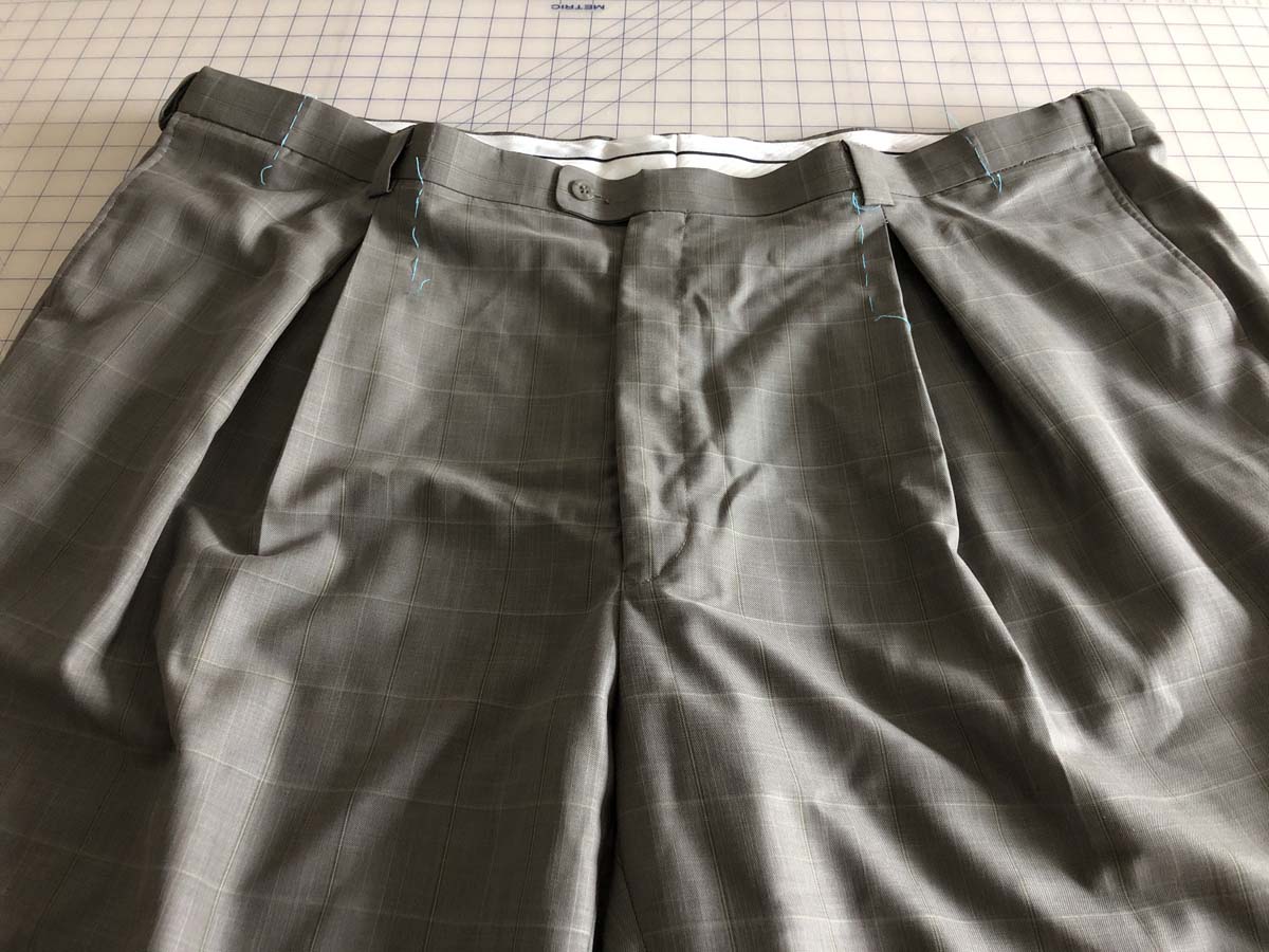Original men's suit pants zipped up
