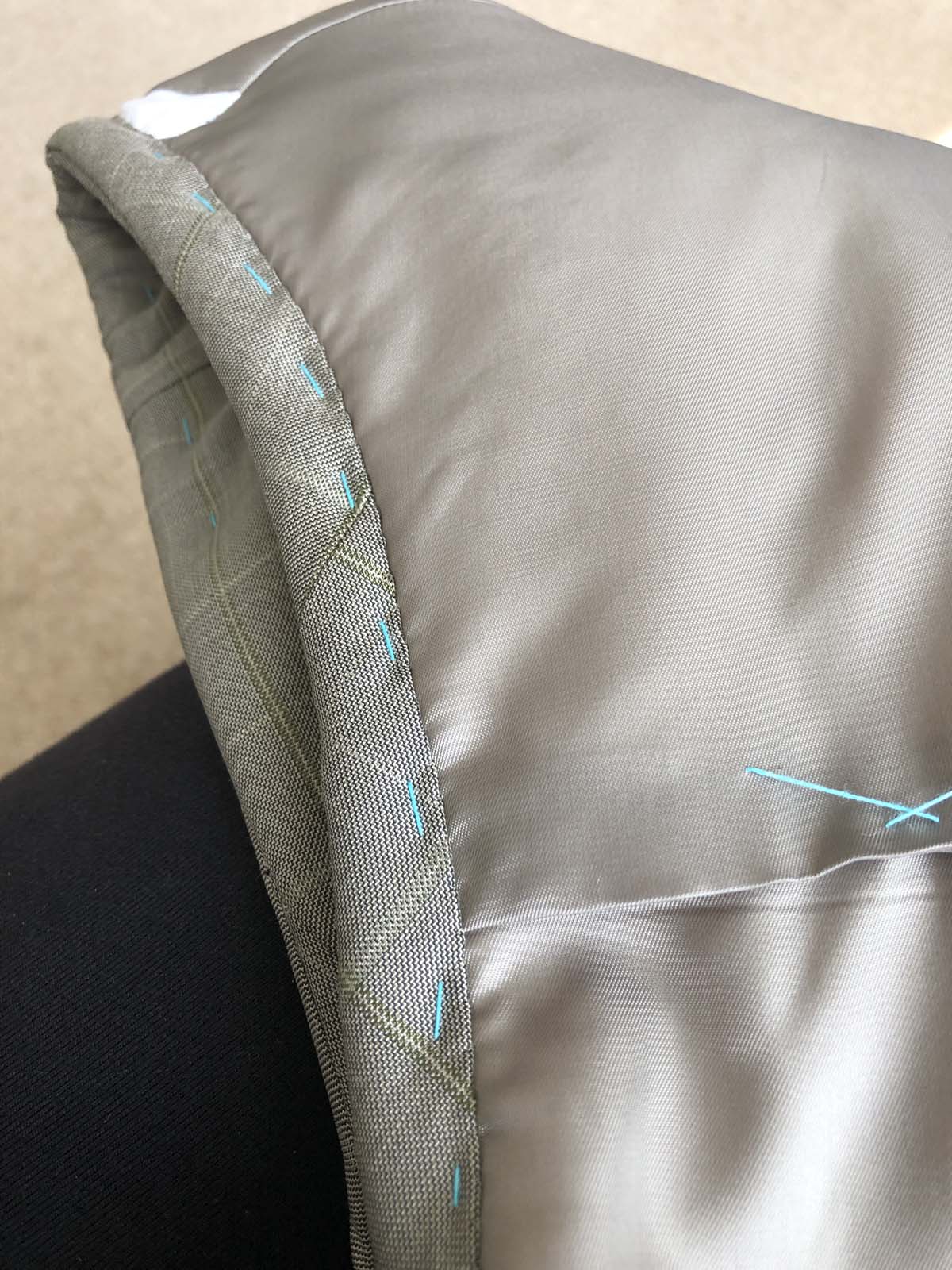 Bound armholes on new sleeveless jacket