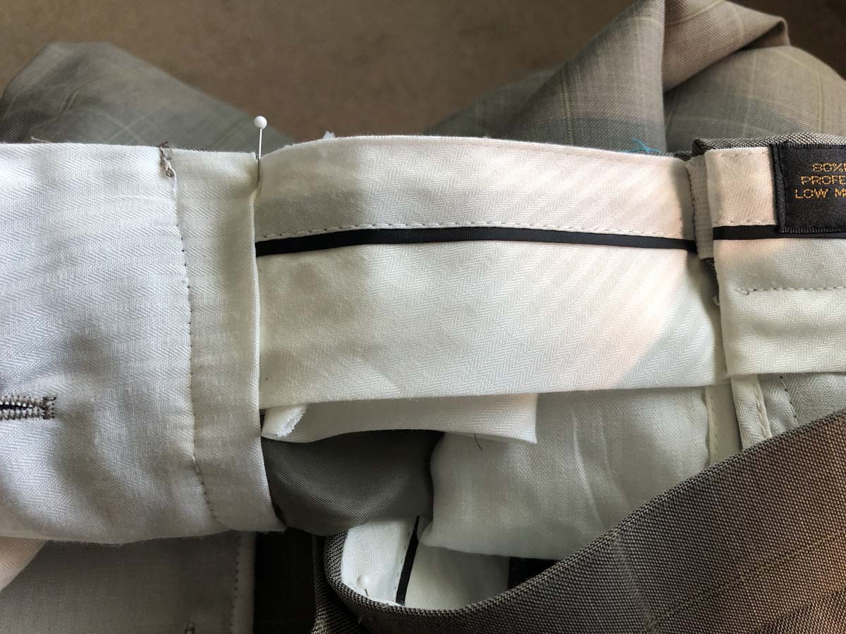 men's suit pants inner waistband
