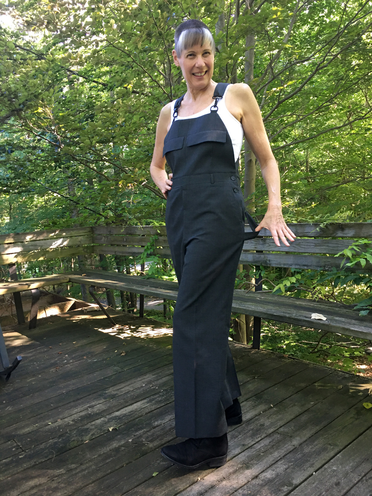 Adorable black overalls - suitable for work or play!