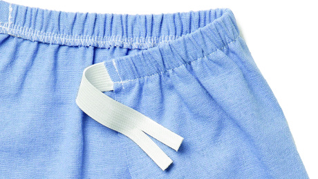 Elastic pulled through a waistband