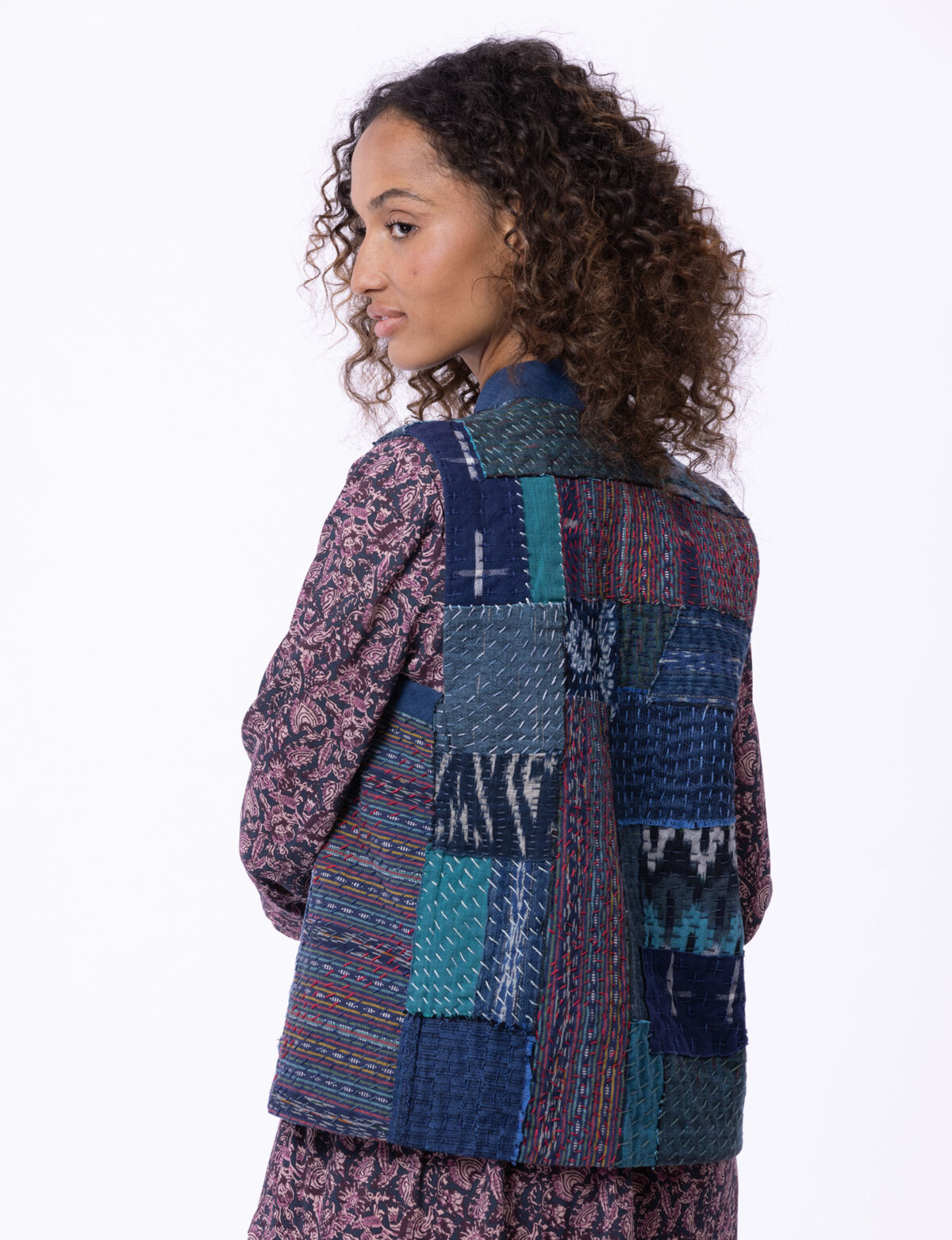Boro Stitching Web Extra Vest Back