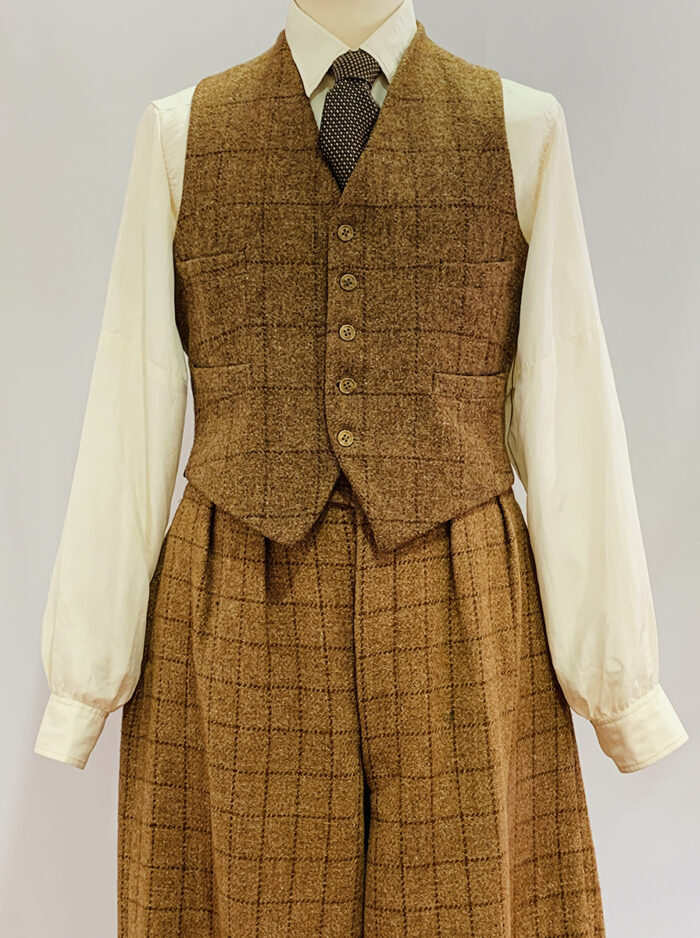 Men's tweed waistcoat and matching baggy knickers, Bexhill Museum Costume Archives