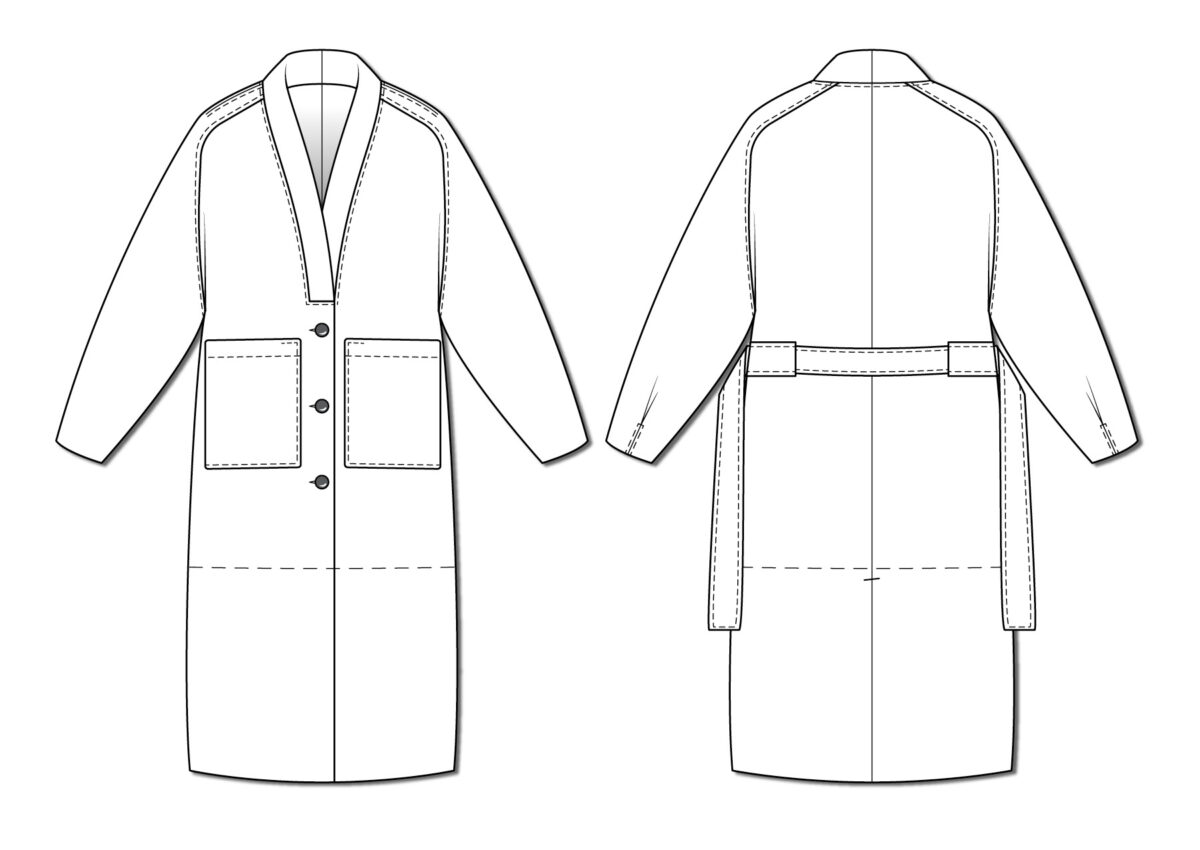Daughter Judy Patterns, Grant Coat Line Art