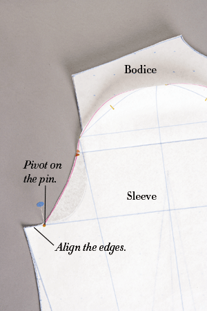 walk sleeve pattern along the armhole seam