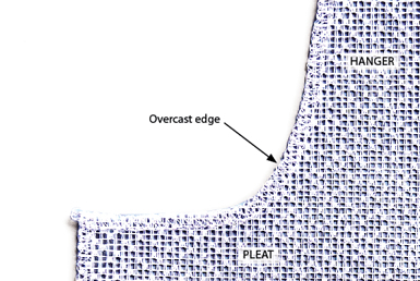 Overcast or clean-finish the hanger edges
