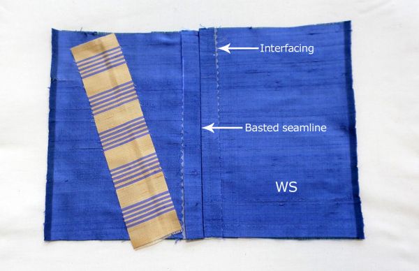 Prepare the slot-seam opening by adding 1/8 inch to the pattern's seam allowance width.