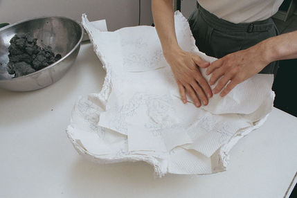 Molded Papier Mache Form Threads