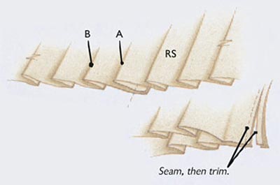 Conceal a seam within a pleat