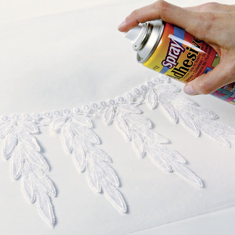 Baste with spray adhesive