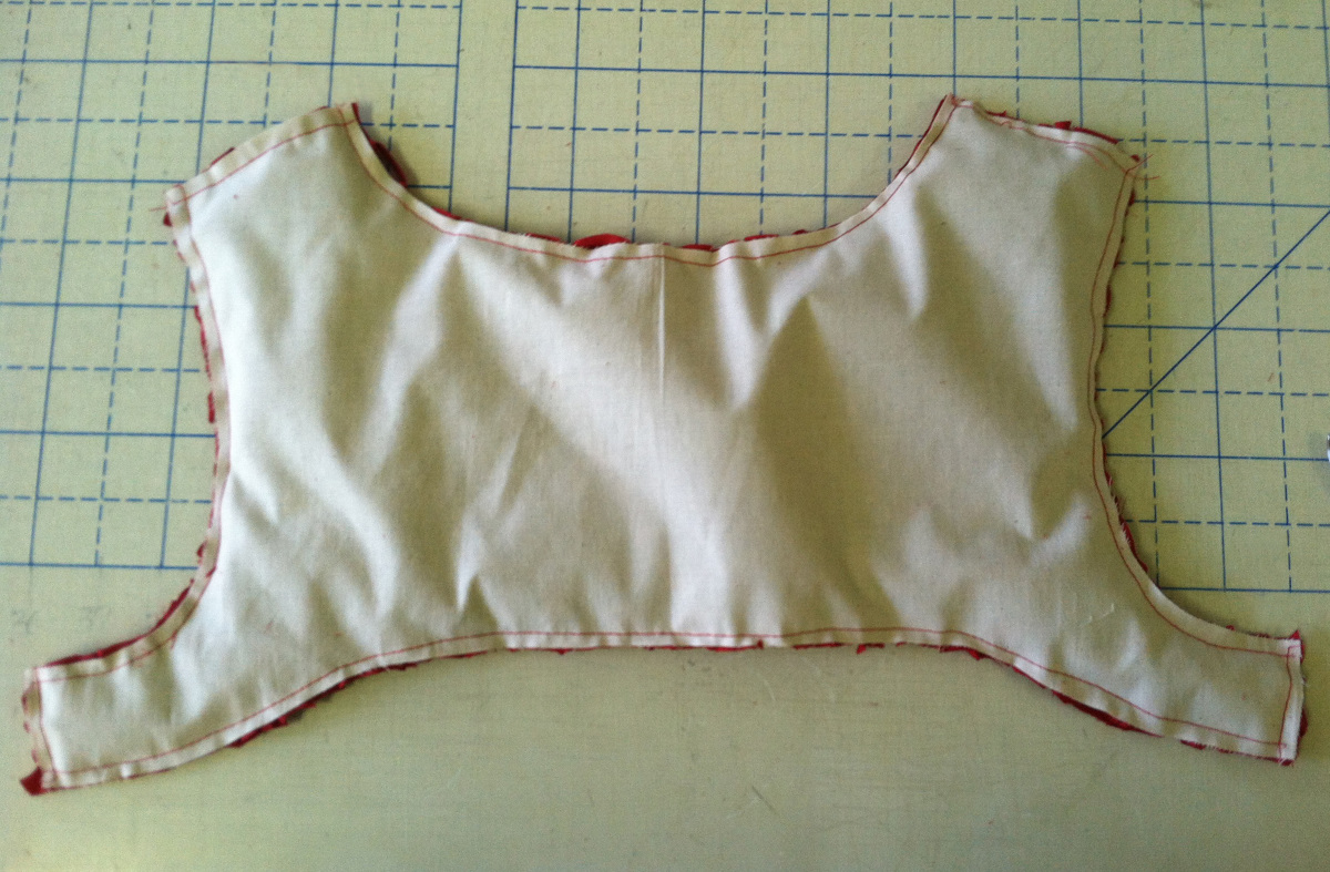 Smocked section cut to size using muslin