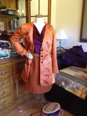 SewStylish Fall 2104 semifinalist - Hand-painted Jacket with High-Low Hem