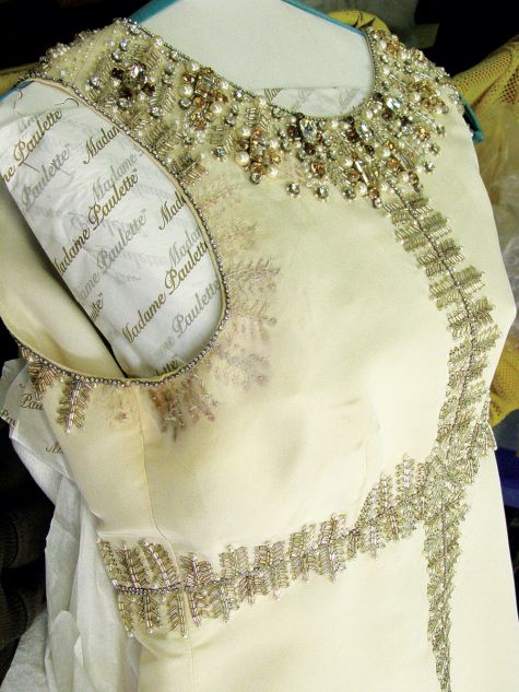 restoring osca de la renta cocktail dress - before