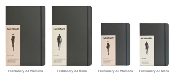 fashionary sketchbook sizes