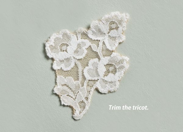 Trim the sheer tricot