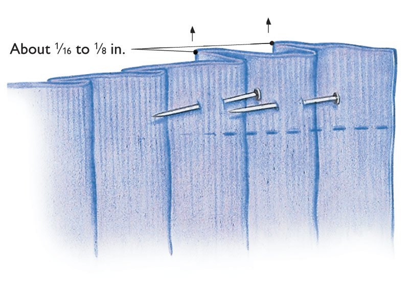 Keep linen pleats from spreading