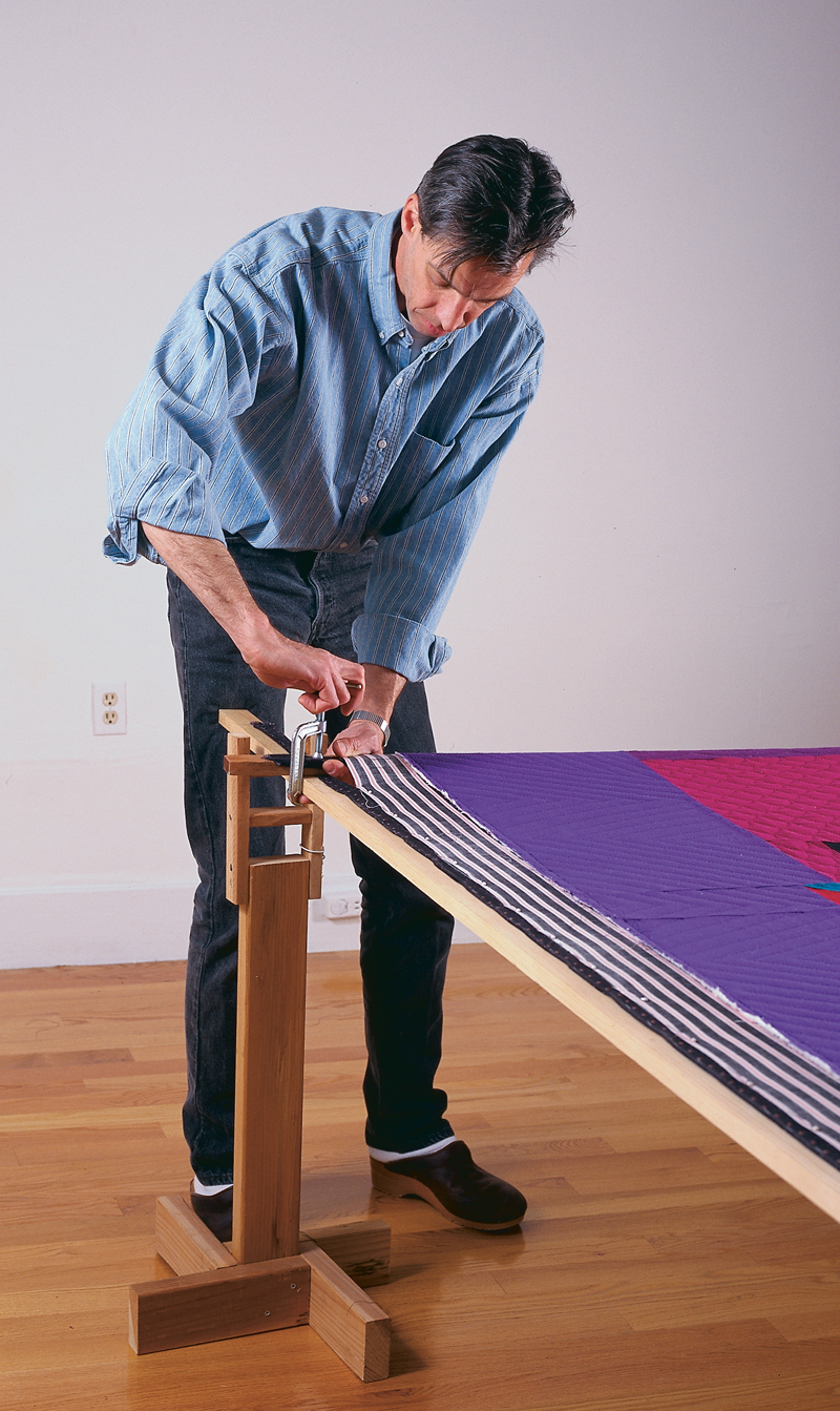 Tighten the frame for later freehand quilting