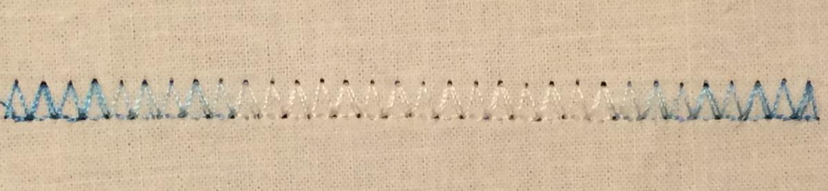 Variegated rayon decorative stitching