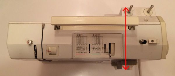 Sewing machine depth