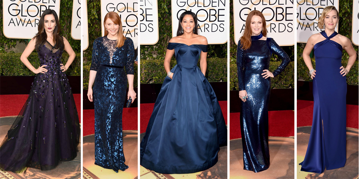 Golden globes shades of blue dresses 2016