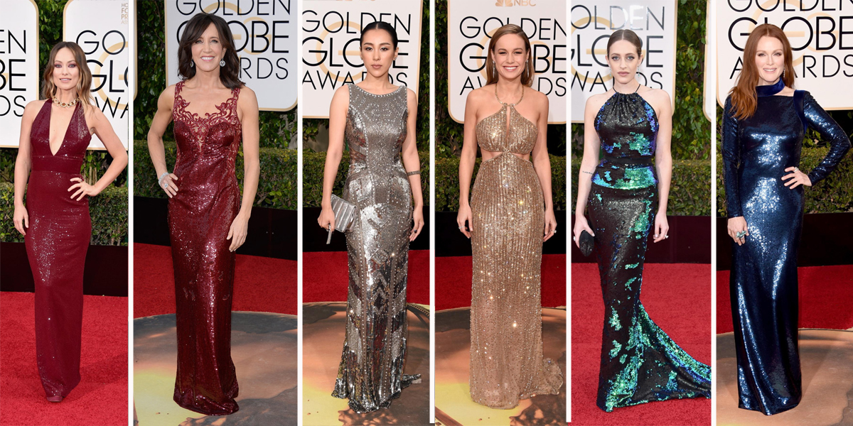 golden globes sequin sparkly metals shiny dresses