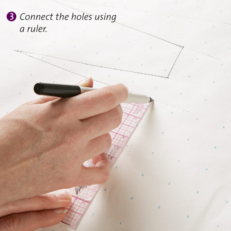 Connect the holes using a ruler