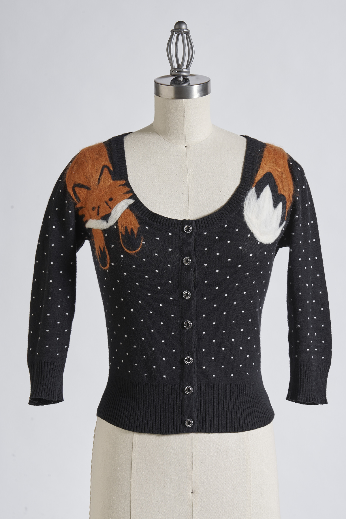 felted fox cardigan