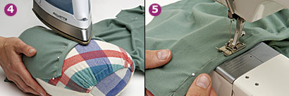 Bind the edge (steps 4-5)