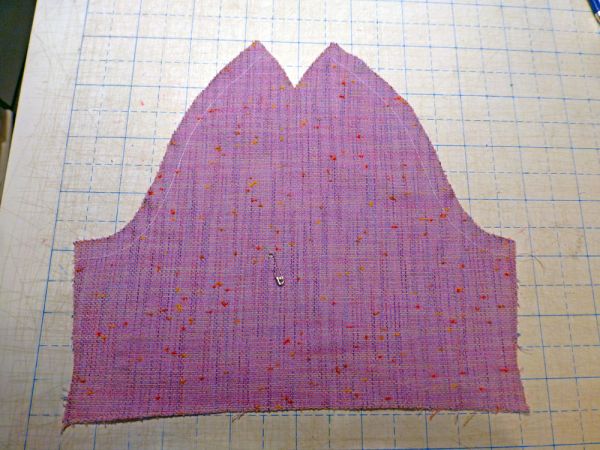 marking the original stitching for sleeves
