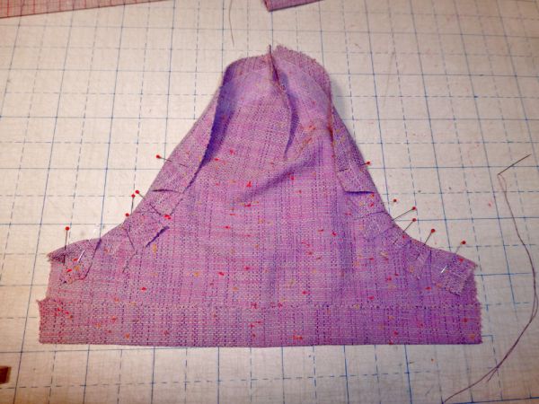 sew the darts for sleeves with embellishment
