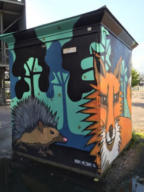 Fox building mural