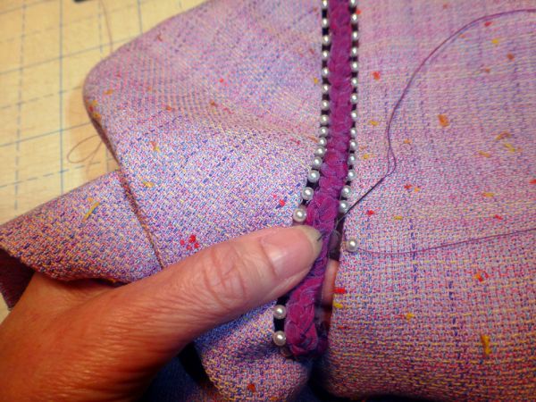 even spacing of pearl embellishments