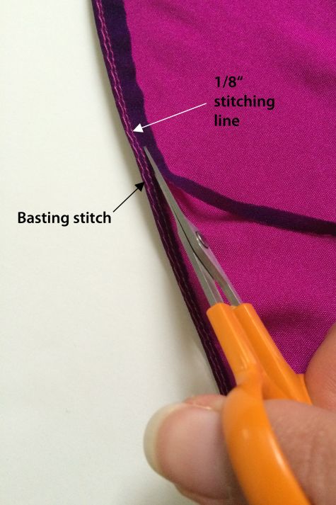 Trim along the stitching line
