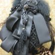 I have used authentic Victorian beadwork, and soutache braid applique to recreate this Victorian Mourning Hat, much like Queen Victoria might have worn to Prince Alberts funeral in 1861.